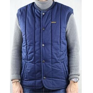 Barbour Men’s Quilted Vest Trekker Waistcoat Padded Country Gilet Navy Size S
